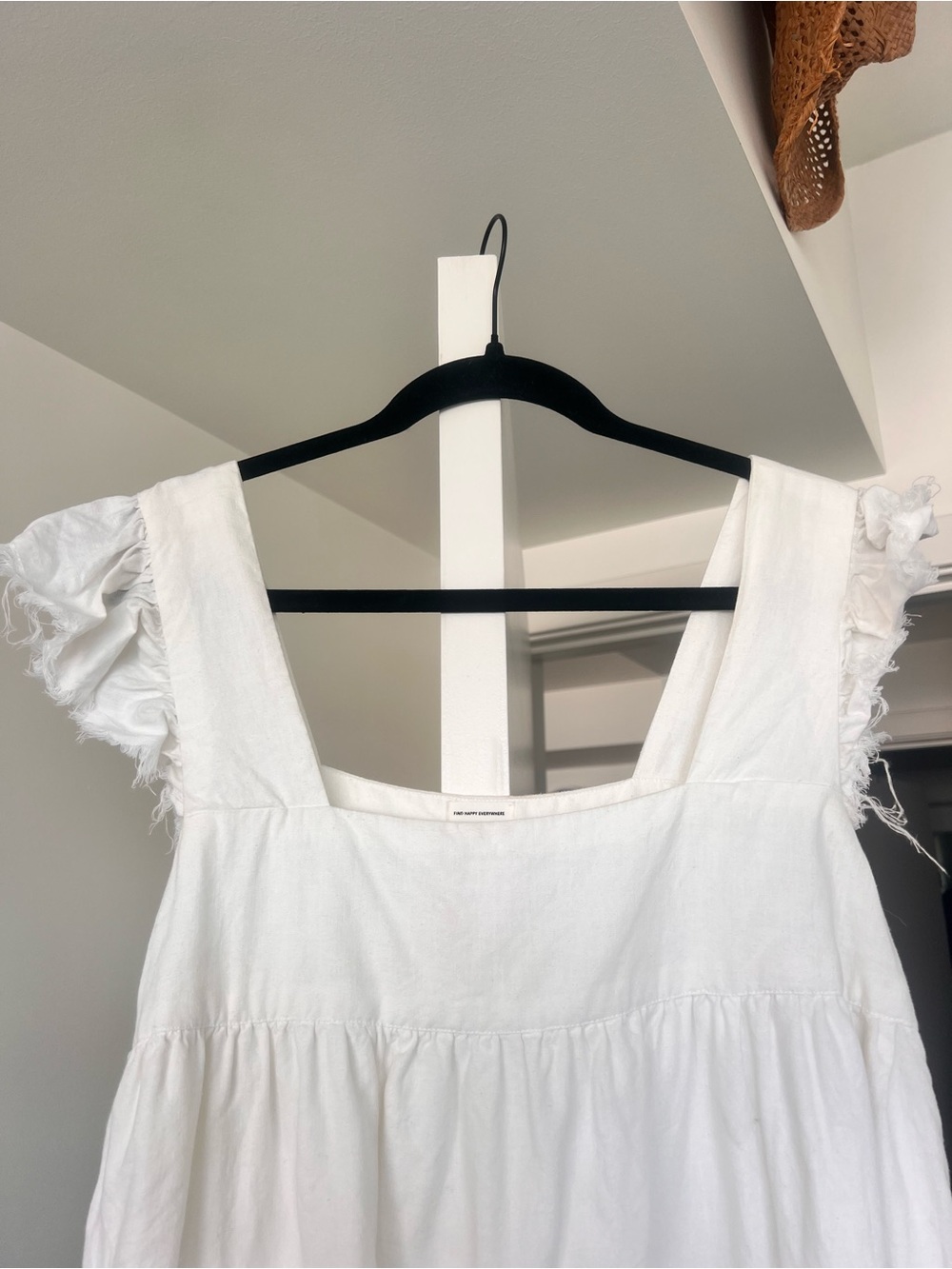 Aerie Flutter Sleeve Babydoll Tunic Dress White Size Small - Picture 5 of 11